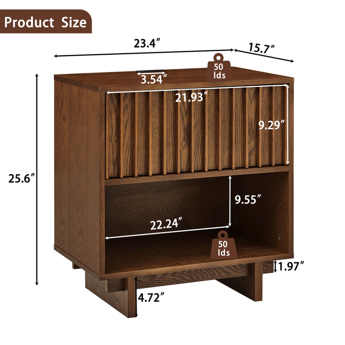 Nightstand With Hidden Charging Station USB Ports & Outlet Hole Home Essentials