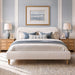 Roman - King Curved Headboard Upholstered Platform Bed - Light Beige Jennifer Taylor Home