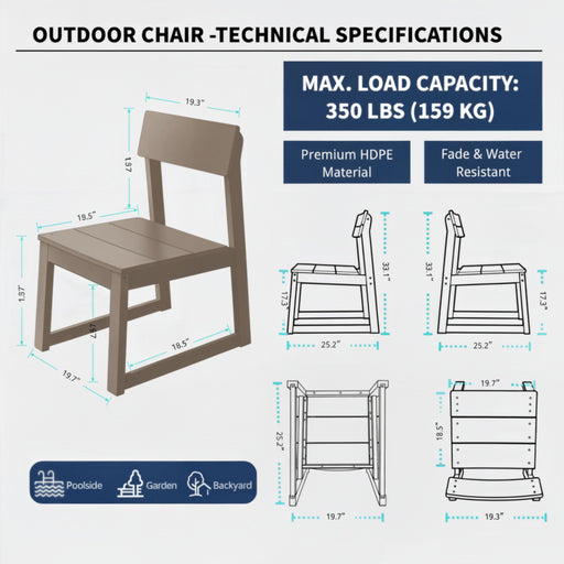 All Weather Patio Dining Chairs (Set of 2) Home Essentials
