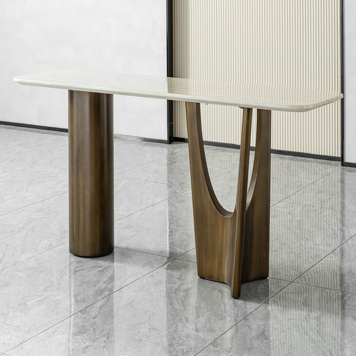 Console Table - Antique Bronze / Beige Home Essentials
