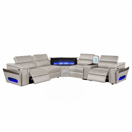 Nova - Sectional With Bluetooth Speaker, LED And Lifting Wine Cabinet Matrix Furniture Group