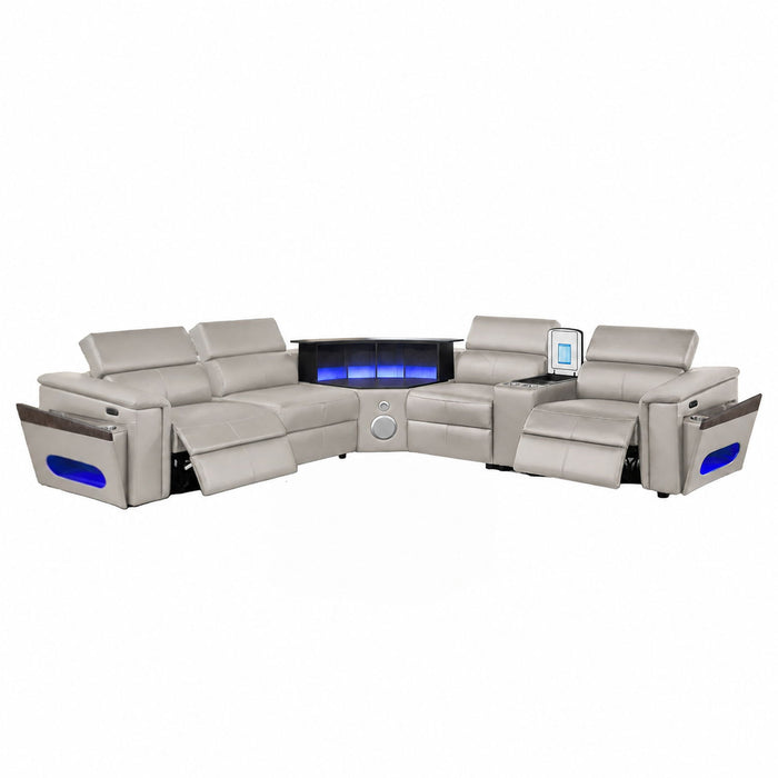 Nova - Sectional With Bluetooth Speaker, LED And Lifting Wine Cabinet Matrix Furniture Group