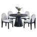 5 Piece Round Dining Set With With Chairs - Black / White Home Essentials