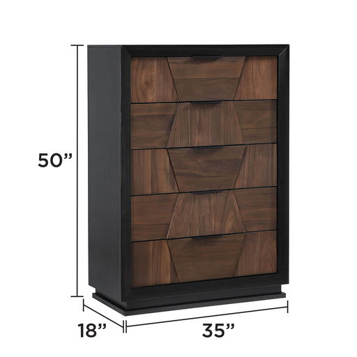 Houston - 5 Drawer Chest - Walnut Matrix Furniture Group