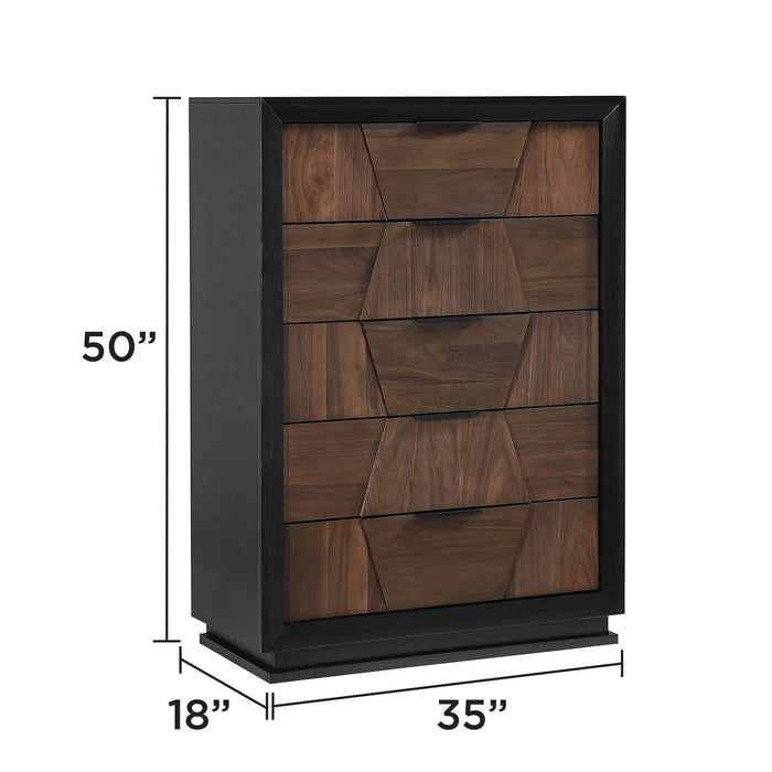 Houston - 5 Drawer Chest - Walnut Matrix Furniture Group