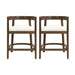 Modern Rubberwood Counter Stool Set With Upholstered Seats Noble House