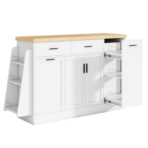 Kitchen Sideboard With Sliding Door Cabinet, 3 Tier Spice Rack Hearth and Haven