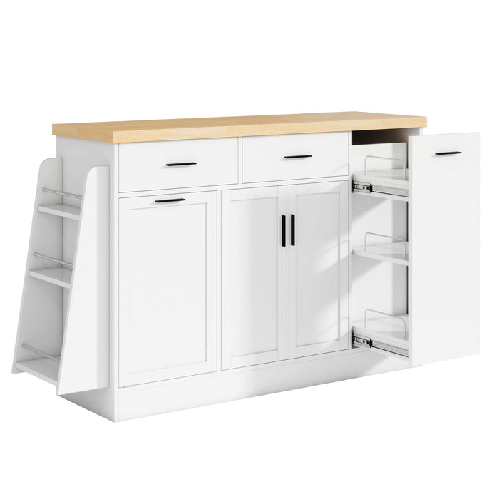 Kitchen Sideboard With Sliding Door Cabinet, 3 Tier Spice Rack Hearth and Haven