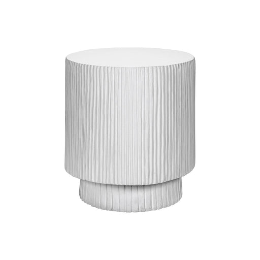 Round Accent Table, Indoor Outdoor - White 8th Street