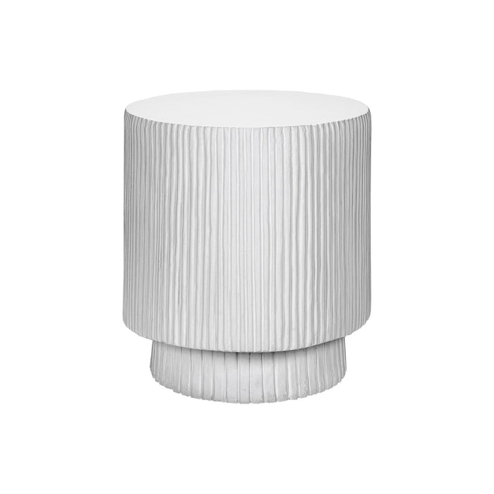Round Accent Table, Indoor Outdoor - White 8th Street