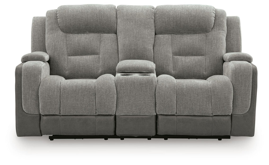 Mixed Motion - Power Reclining Loveseat With Console / Adjustable Headrest Signature Design by Ashley®