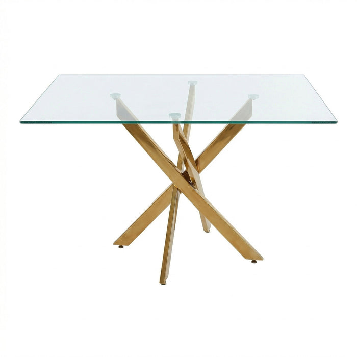 Rectangular Dining Table For Home Kitchen - Gold Home Essentials