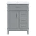Modern Bathroom Vanity With Sink, Flip Drawer & 3 Drawers, Soft Close Hinges, Adjustable Shelf Hearth and Haven