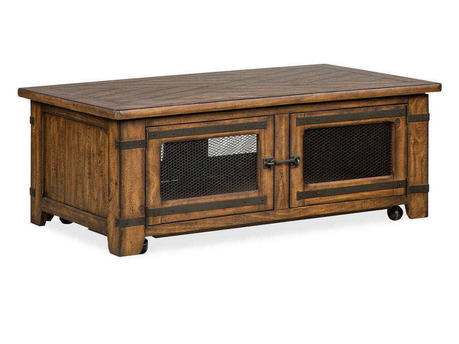 Chesterfield - Top Storage Cocktail Table With Casters - Farmhouse Timber Magnussen Furniture