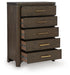 Radkin - Five Drawer Chest - Burnished Brown Signature Design by Ashley®