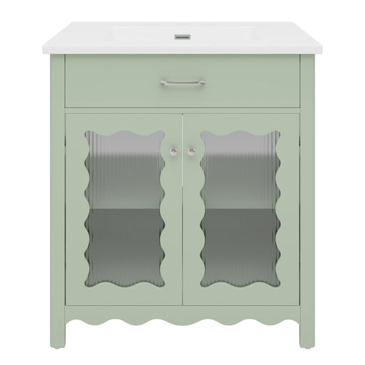 Modern Bathroom Vanity With Tempered Glass Doors Noble House
