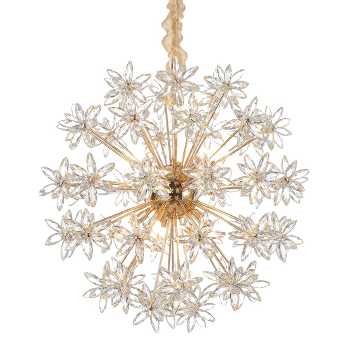 Michael Amini Lighting - Bouquet 10-Light Round Crystal Chandelier - Gold Michael Amini