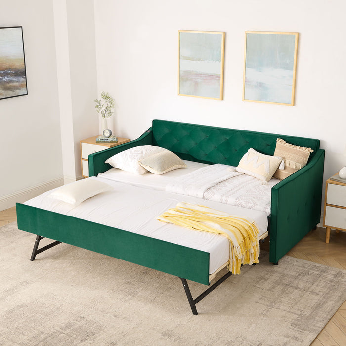 Daybed With Pop Up Trundle And USB Charging Armrest Home Essentials