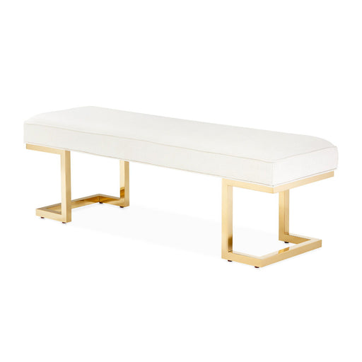 Belmont Place - Bed Bench - White / Gold Michael Amini