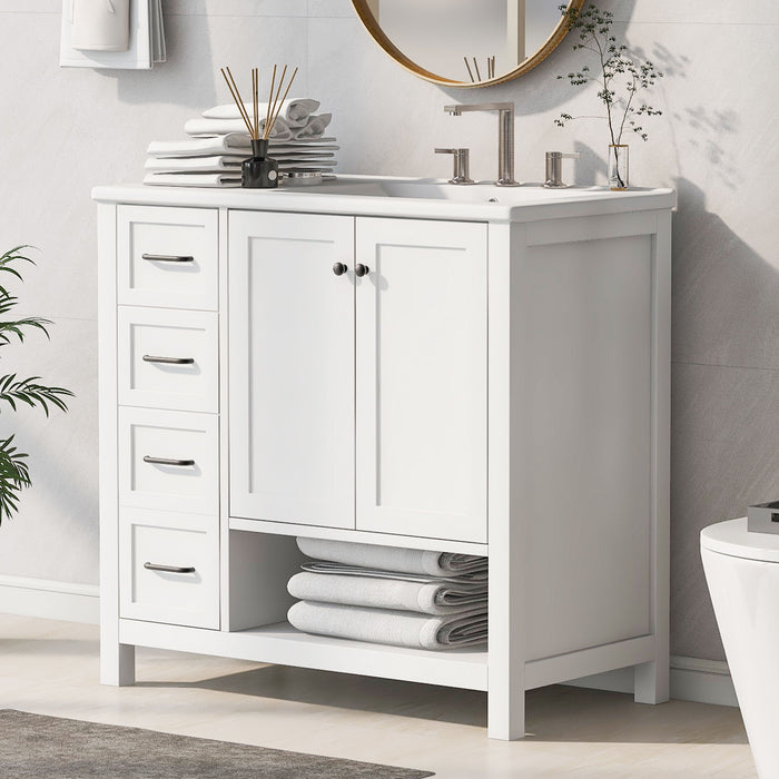 Modern Bathroom Vanity With Sink Top, 2 Doors And 2 Drawers Hearth and Haven