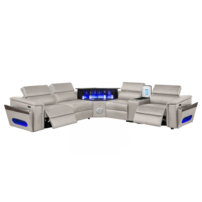 Nova - Sectional With Bluetooth Speaker, LED And Lifting Wine Cabinet Matrix Furniture Group