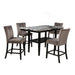 5 Piece Counter Dining Set With Table, Chairs - Black / Brown Home Essentials