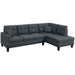 2 Piece Sectional Set With Nailhead Trim, Sofa And Matching Accent Pillows - Charcoal Home Essentials