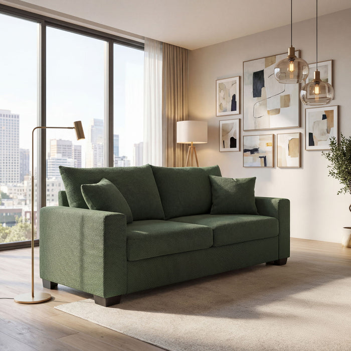 2 Seater Sofa, 2 Throw Pillows For Living Room Home Essentials