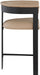 Romeo - Faux Leather Counter Stool With Black Base (Set of 2) Meridian Furniture