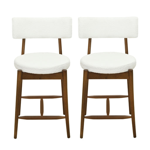 Mid Century Modern Counter Stools, Fabric Upholstered Chairs Noble House