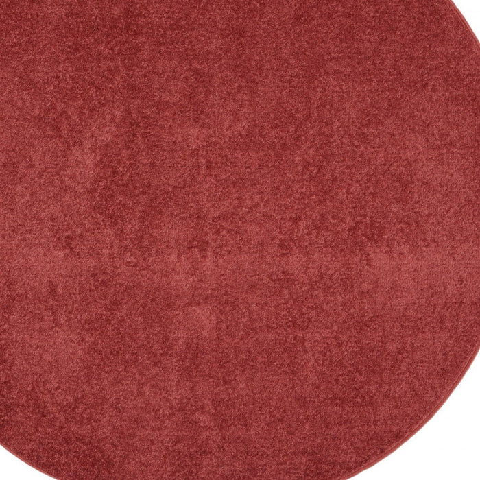 4' X 4' Round Non Skid Indoor / Outdoor Area Rug - Brick Red