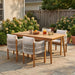 Outdoor Dining Set With Table And Rope Chairs Noble House