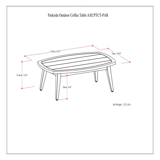 Parkside - Outdoor Coffee Table - Light Teak Simpli-Home