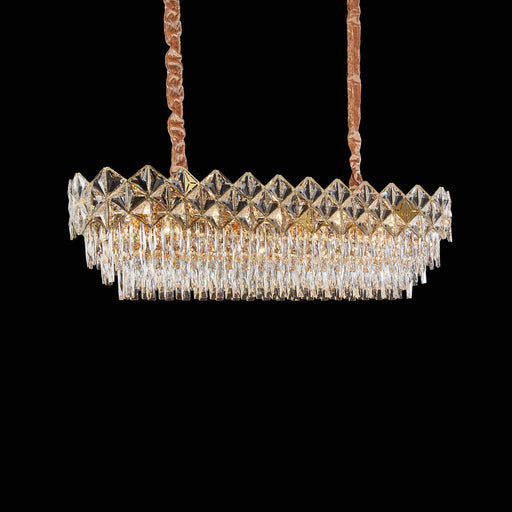 Michael Amini Lighting - Regalia 16-Light Rectangular Crystal Chandelier - Gold Michael Amini
