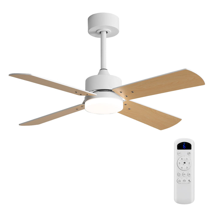 42" Ceiling Fan With Light And Memory Function, DC Reversible Motor, 4 Blades Daily Nest