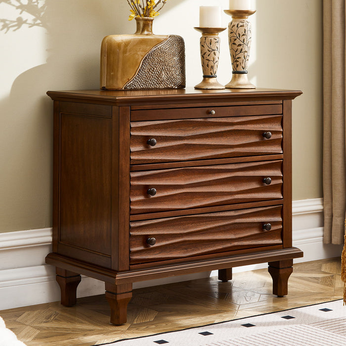 Nightstand With Charging Station, Bedside Table, 3 Drawers, USB And Type - C Ports Home Essentials