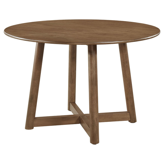 Guinea - Dining Table With Interlocking Base Design - Walnut