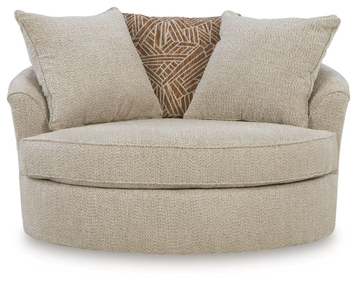 Steelwater Retreat - Oversized Swivel Accent Chair - Latte Benchcraft®