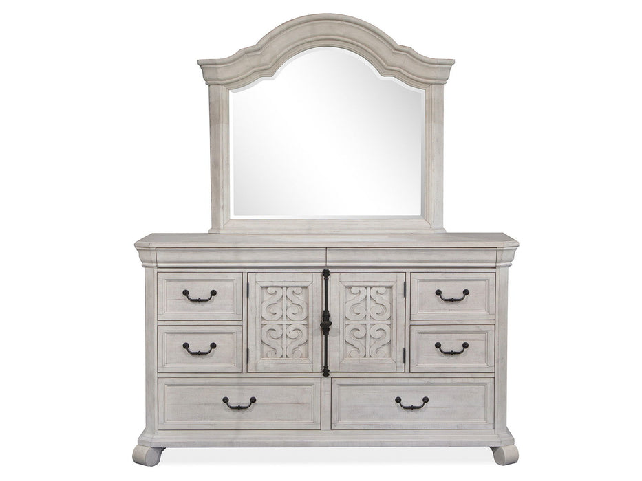 Bronwyn - Drawer Dresser With Shaped Mirror - Alabaster Magnussen Furniture