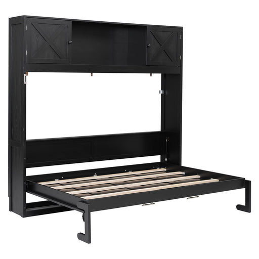 Rustic Casual Murphy Bed With Storage Cabinets Hearth and Haven