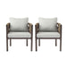 2 Pieces Outdoor Metal Patio Club Chair, Patio Furniture Arm Chair With Cushion, Modern Outdoor Furniture Deep Seating For Porch, Garden, Backyard, Balcony - Brown / Light Gray Noble House