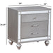 Contemporary Nightstand With Crocodile Textured Trim Home Essentials