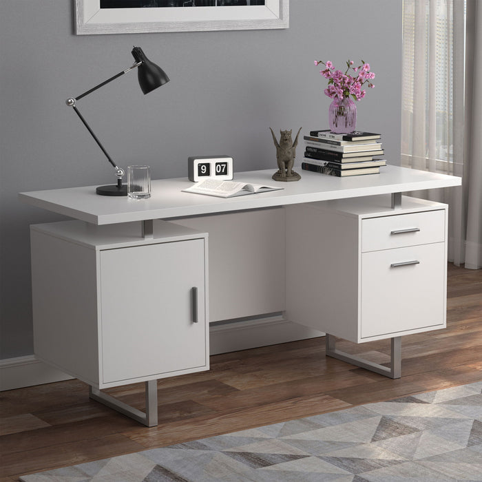 Jensen - 2 Drawer Desk - White Furniture Max