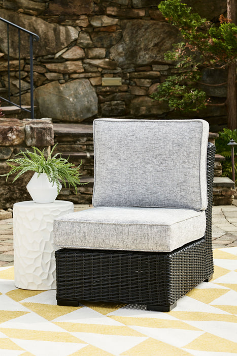 Beachcroft - Armless Chair With Cushion - Black / Light Gray Signature Design by Ashley®