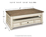 Realyn - Lift Top Cocktail Table - White / Brown Signature Design by Ashley®