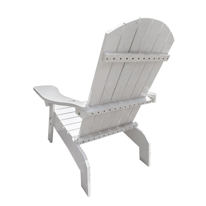 Outdoor Or Indoor Wood Adirondack Chair With An Hole To Hold Umbrella, On The Arm