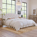 King Upholstered Platform Bed With Curved Adjustable Headboard And Diamond Tufted Details, No Box Spring Needed - Beige Hearth and Haven