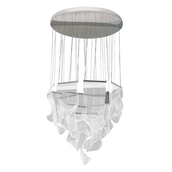 Michael Amini Lighting - Sheer Waves 18-Light Modern LED Chandelier - Chrome Michael Amini