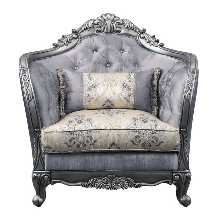 Ariadne - Chair With Pillow - Fabric & Platinum