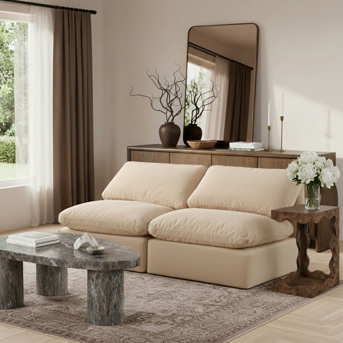 Indulge - Velvet 2 Seat Modular Armless Sofa Meridian Furniture